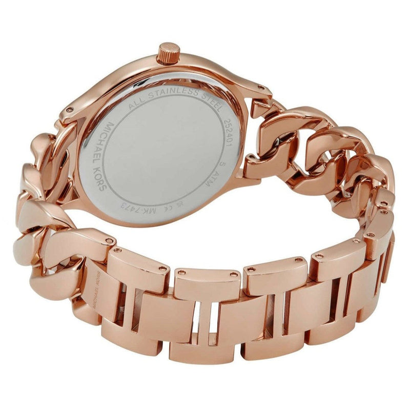 Michael Kors Runway Three-Hand Silver Dial Rose Gold Steel Strap Watch for Women - MK7473 Buy Now By Michael Kors