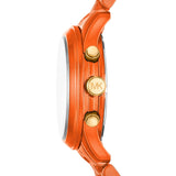 Shop Michael Kors Runway Chronograph Limited Edition Orange Dial Orange Steel Strap Watch for - MK7477LE in USA