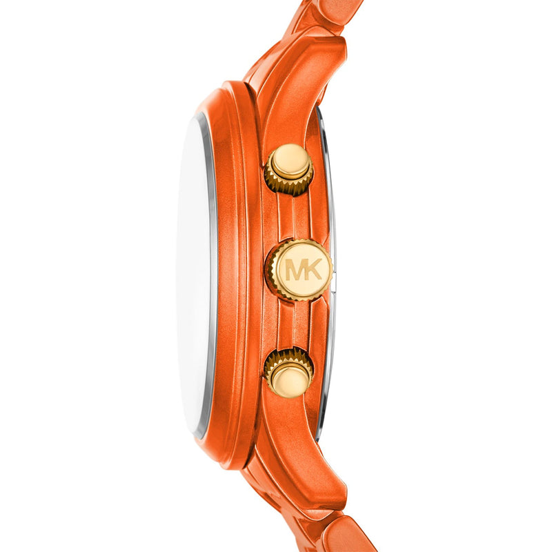Shop Michael Kors Runway Chronograph Limited Edition Orange Dial Orange Steel Strap Watch for - MK7477LE in USA