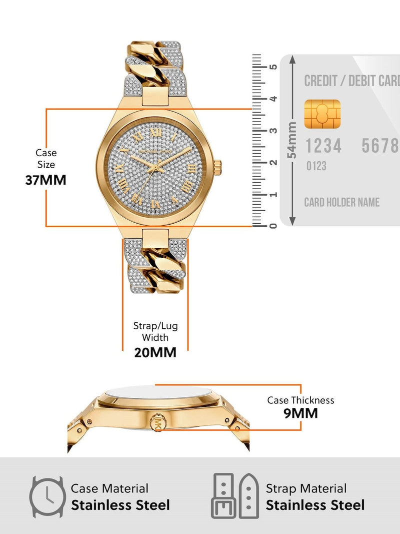 Michael Kors Lennox Pavé Crystals Silver Dial Two Tone Steel Strap Watch for Women - MK7487 Buy Now By Michael Kors