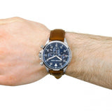 Michael Kors Gage Chronograph Blue Dial Brown Leather Strap Watch For Men - MK8362 Buy Now By Michael Kors
