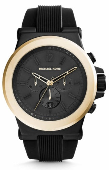 Michael Kors Dylan Chronograph Quartz Black Dial Black Rubber Strap Watch For Men - MK8383 Buy Now By Michael Kors