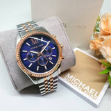 Michael Kors Lexington Blue Dial Two Tone Steel Strap Watch for Men - MK8412 Buy Now By Michael Kors