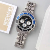 Michael Kors Bayville Chronograph Black Dial Silver Steel Strap Watch For Men - MK8749 Buy Now By Michael Kors