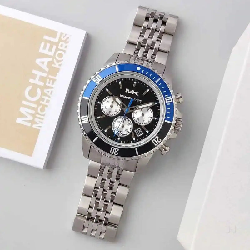 Michael Kors Bayville Chronograph Black Dial Silver Steel Strap Watch For Men - MK8749 Buy Now By Michael Kors