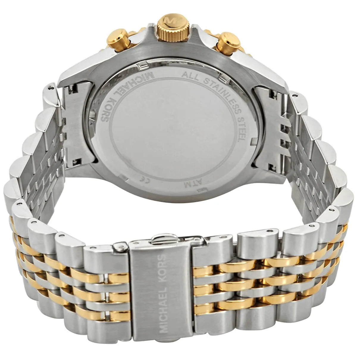 Michael Kors Bayville Chronograph Black Dial Two Tone Steel Strap Watch For Women - MK8872