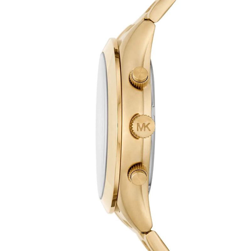 Michael Kors Slim Runway Chronograph Gold Dial Gold Steel Strap Watch For Men - MK8909 Buy Now By Michael Kors