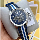 Michael Kors Brecken Chronograph Blue Dial Two Tone PVC Strap Watch For Men - MK8950 Buy Now By Michael Kors