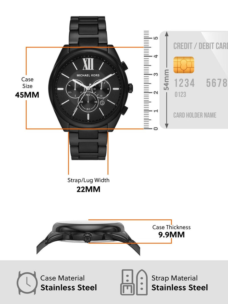 Michael Kors Langford Chronograph Black Dial Black Steel Strap Watch For Men - MK8993 Buy Now By Michael Kors