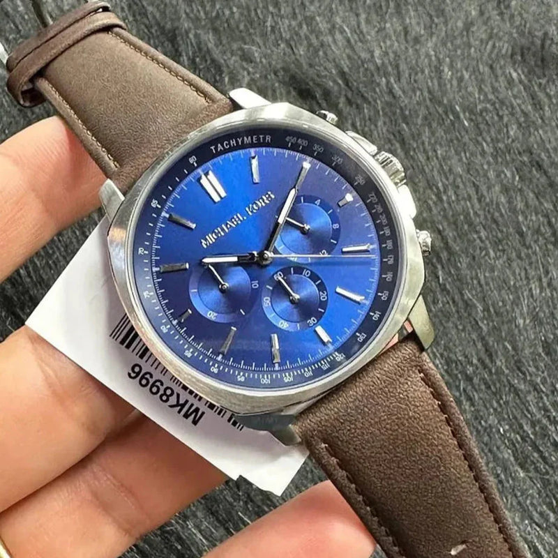 Michael Kors Sullivan Quartz Blue Dial Brown Leather Strap Watch For Men - MK8996 Buy Now By Michael Kors