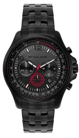 Michael Kors Pilot Chronograph Black Dial Black Steel Strap Watch For Men - MK9127 Buy Now By Michael Kors