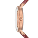 Michael Kors Corey Crystals Red Dial Red Leather Strap Watch for Women - MKO1025 Buy Now By Michael Kors