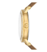 Michael Kors Quartz Gold Dial Brown Leather Strap Watch For Women - MKO1026 Buy Now By Michael Kors