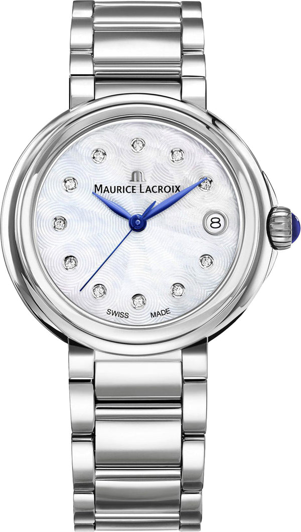 Shop Maurice Lacroix Fiaba Mother of Pearl Dial Silver Steel Strap Watch for Women - FA1004-SS002-170-1 in USA