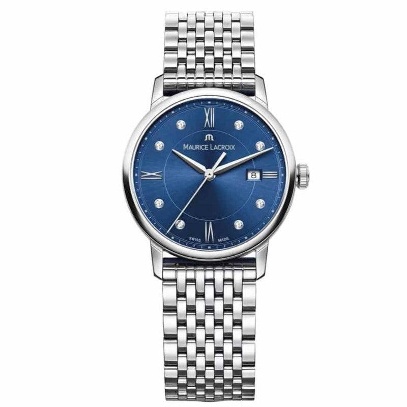 Maurice Lacroix Eliros Diamonds Blue Dial Silver Steel Strap Watch For Women - EL1094-SS002-450-1 Buy Now By Maurice Lacroix