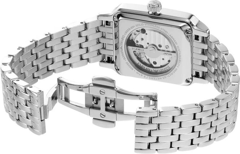 Emporio Armani Meccanico Automatic Green Dial Silver Steel Strap Watch For Men - AR60067 Buy Now By Emporio Armani