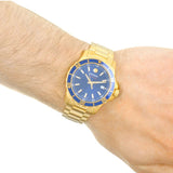 Shop Movado Series 800 Blue Dial Gold Steel Strap Watch For Men - 2600144 in USA