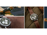 Breitling Super Avi B04 Chronograph GMT 46 Curtiss Warhawk Green Dial Brown Leather Strap Watch for Men - AB04452A1L1X1