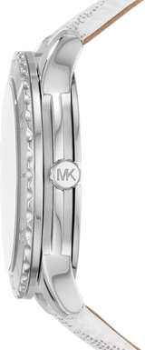 Michael Kors Runway Three Hand White Dial White Leather Strap Watch For Women - MK6998 Buy Now By Michael Kors