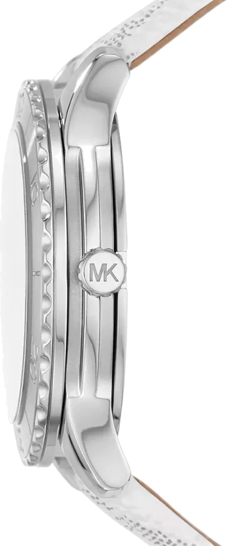Michael Kors Runway Three Hand White Dial White Leather Strap Watch For Women - MK6998 Buy Now By Michael Kors