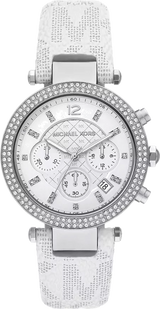 Michael Kors Parker Chronograph White Dial White Leather Strap Watch For Women - MK7226 Buy Now By Michael Kors