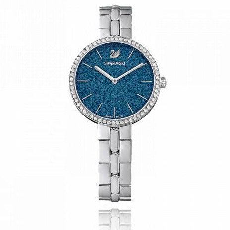 Shop Swarovski Cosmopolitan Blue Dial Silver Steel Strap Watch for Women - 5517790 in USA