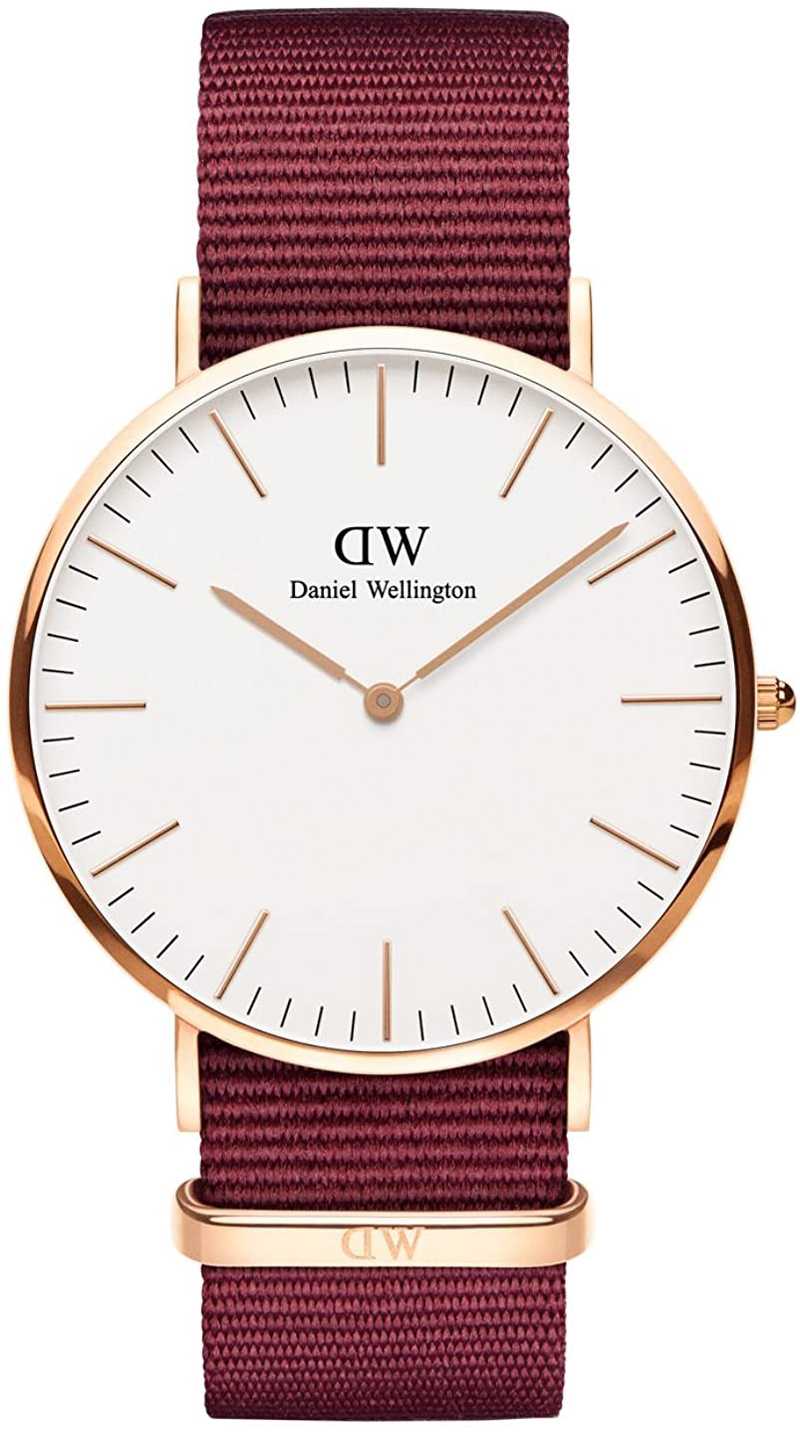 Daniel Wellington Classic Roselyn White Dial Maroon Nylon Strap Watch For Women - DW00100267 Buy Now By Daniel Wellington