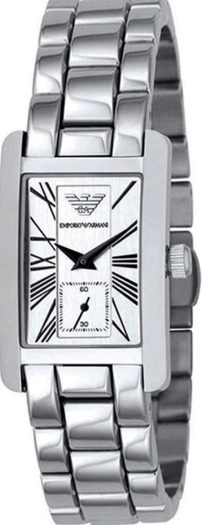 Emporio Armani White Dial Silver Stainless Steel Watch For Women - AR0146