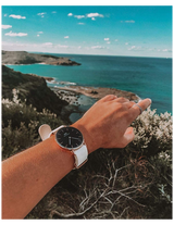 Daniel Wellington Classic Dover Black Dial White Nylon Strap Watch For Women - DW00100310 Buy Now By Daniel Wellington
