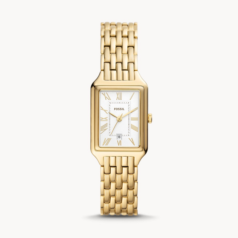 Fossil Raquel Three Hand Date White Dial Gold Steel Strap Watch For Women - ES5220 Buy Now By Fossil