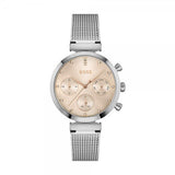 Hugo Boss Flawless Chronograph Pink Dial Silver Mesh Bracelet Watch for Women - 1502625
