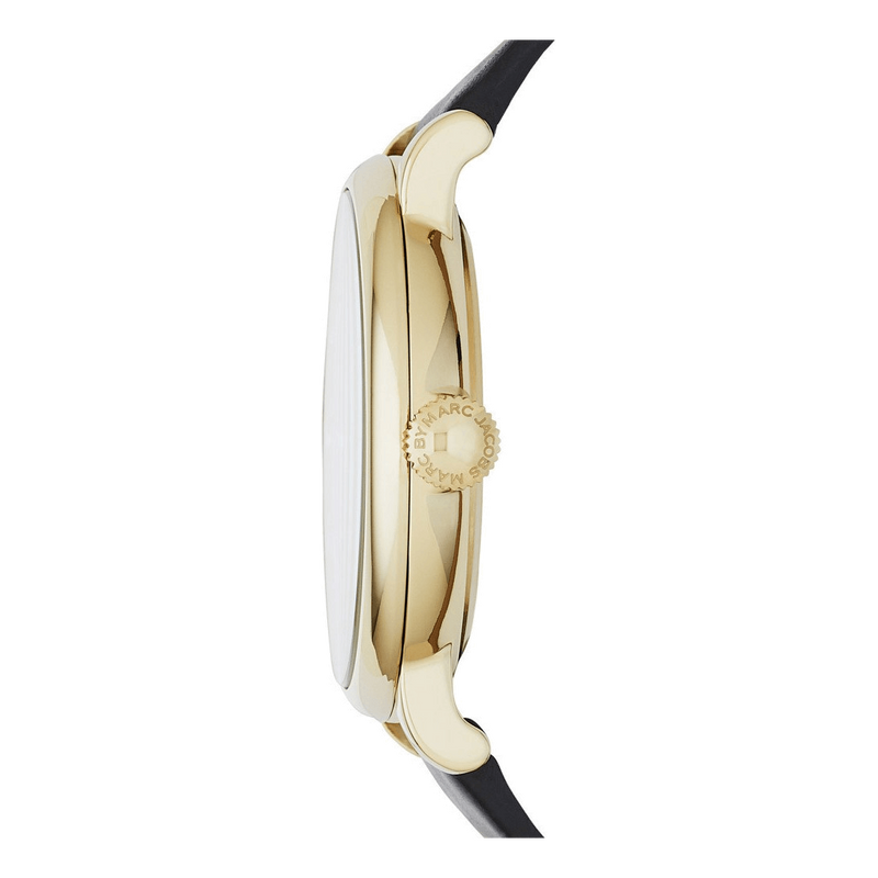 Marc Jacobs Baker Gold Dial Black Leather Strap Watch for Women - MBM1399 Buy Now By Marc Jacobs