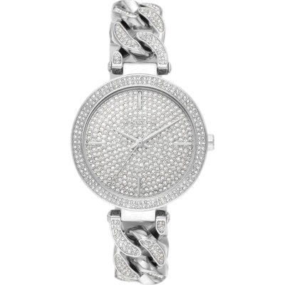 Shop Michael Kors Catelyn Quartz Crystals Silver Dial Silver Steel Strap Watch For Women - MK4675 in USA