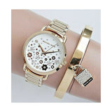 Michael Kors Portia Quartz White Dial Gold Steel Strap Watch for Women - MK3840 Buy Now By Michael Kors