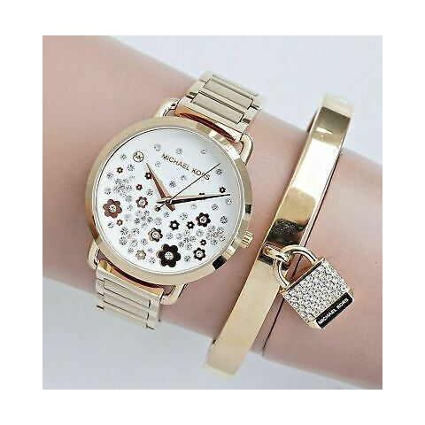 Michael Kors Portia Quartz White Dial Gold Steel Strap Watch for Women - MK3840 Buy Now By Michael Kors