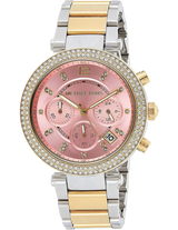 Michael Kors Parker Pink Dial Two Tone Steel Strap Watch for Women - MK6140 Buy Now By Michael Kors