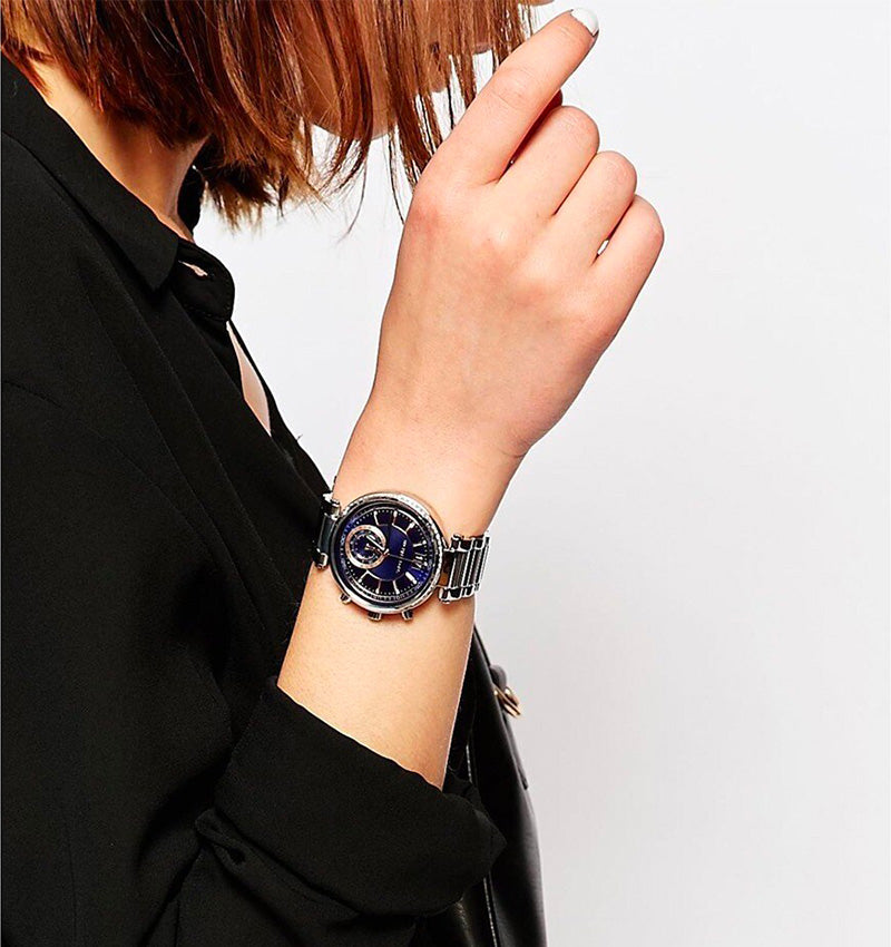 Michael Kors Sawyer Navy Blue Dial Silver Steel Strap Watch for Women - MK6224 Buy Now By Michael Kors
