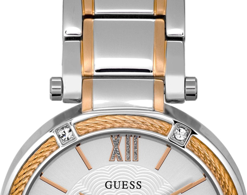 Guess Park Ave Silver Dial Two Tone Steel Strap Watch for Women - W0636L1 Buy Now By Guess