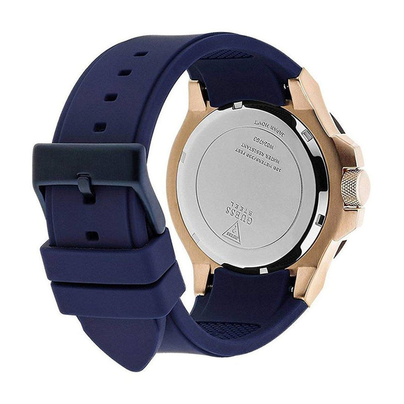 Shop Guess Rigor Blue Dial Blue Silicone Strap Watch For Men - W0247G3 in USA