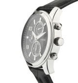 Guess Exec Chronograph Quartz Black Dial Black Leather Strap Watch for Men - W0076G1 Buy Now By Guess