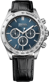 Hugo Boss Ikon Blue Dial Black Leather Strap Watch for Men - 1513176 Buy Now By Hugo Boss