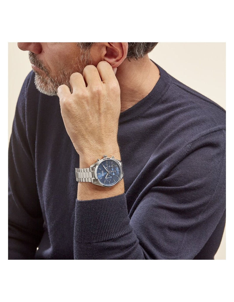 Shop Hugo Boss Champion Blue Dial Silver Steel Strap Watch for Men - 1513818 in USA