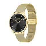 Hugo Boss Horizon Quartz Black Dial Gold Mesh Bracelet Watch For Men - HB1513735 Buy Now By Hugo Boss