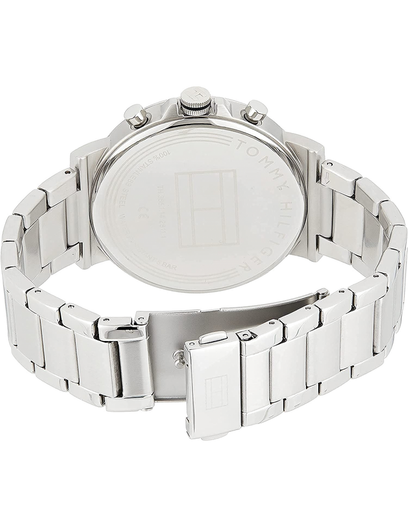 Tommy Hilfiger Daniel Black Dial Silver Steel Strap Watch for Men - 1710413