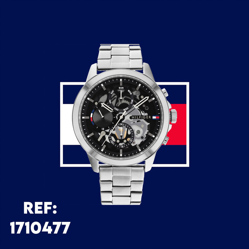 Tommy Hilfiger Henry Chronograph Black Dial Silver Steel Strap Watch For Men - 1710477 Buy Now By Tommy Hilfiger