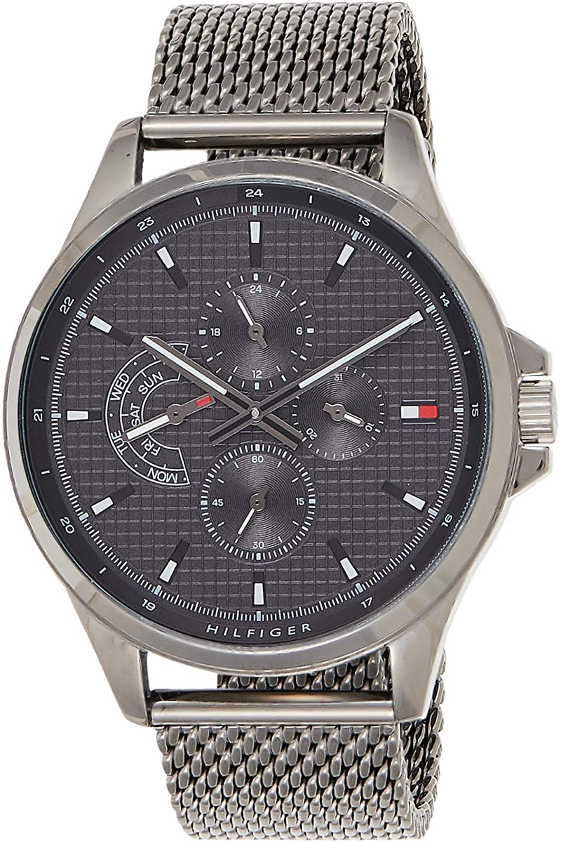 Tommy Hilfiger Shawn Chronograph Quartz Grey Dial Grey Mesh Bracelet Watch for Men - 1791613