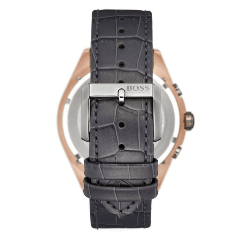 Hugo Boss Onyx Grey Dial Black Leather Strap Watch for Men - 1513366 Buy Now By Hugo Boss
