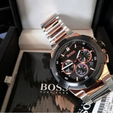 Hugo Boss Supernova Black Dial Two Tone Steel Strap Watch for Men - 1513358