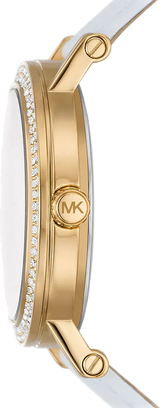 Michael Kors Corey Three Hand White Dial White Leather Strap Watch For Women - MK2985 Buy Now By Michael Kors