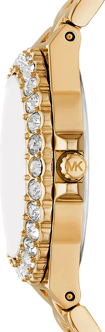 Michael Kors Lennox Three Hand Black Dial Gold Steel Strap Watch For Women - MK7394 Buy Now By Michael Kors